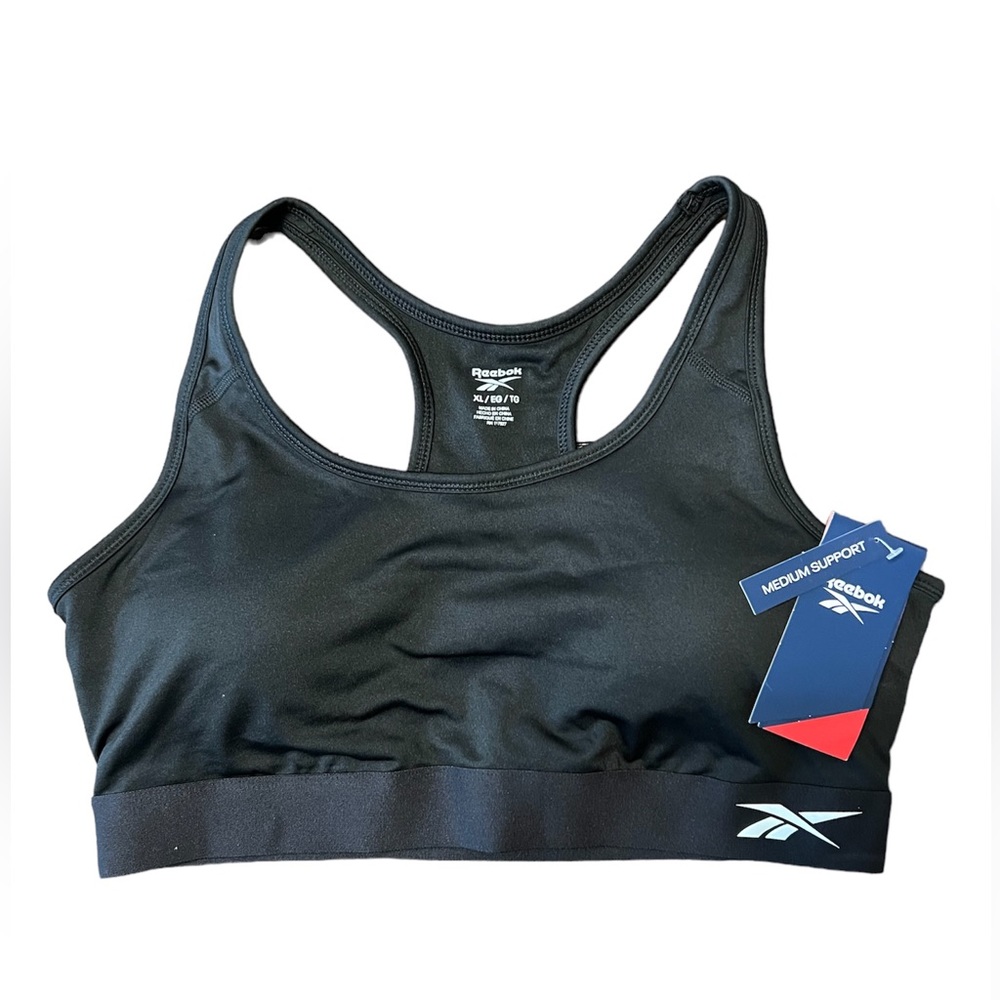 New Reebok Cardio 2.0 Sports Bra Black Size XL With Tags